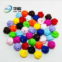 Acessórios de bijuteria DIY para corrente de celular com contas acrílicas em formato de cocô em espiral