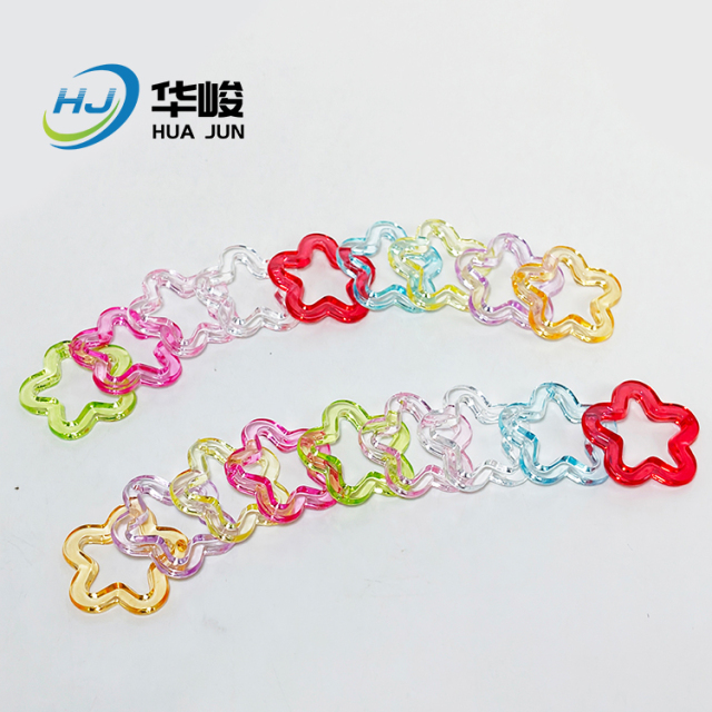 30MM Colorful Transparent Acrylic Hollow Five-pointed Star Hanging Hole Pendant