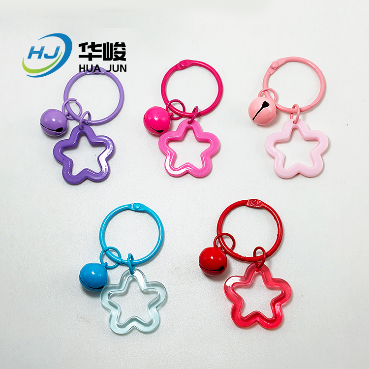 30MM Colorful Transparent Acrylic Hollow Five-pointed Star Hanging Hole Pendant