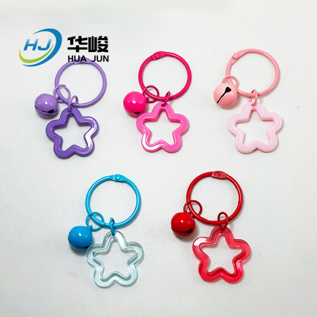 30MM Colorful Transparent Acrylic Hollow Five-pointed Star Hanging Hole Pendant