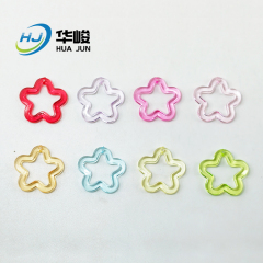 30MM Colorful Transparent Acrylic Hollow Five-pointed Star Hanging Hole Pendant