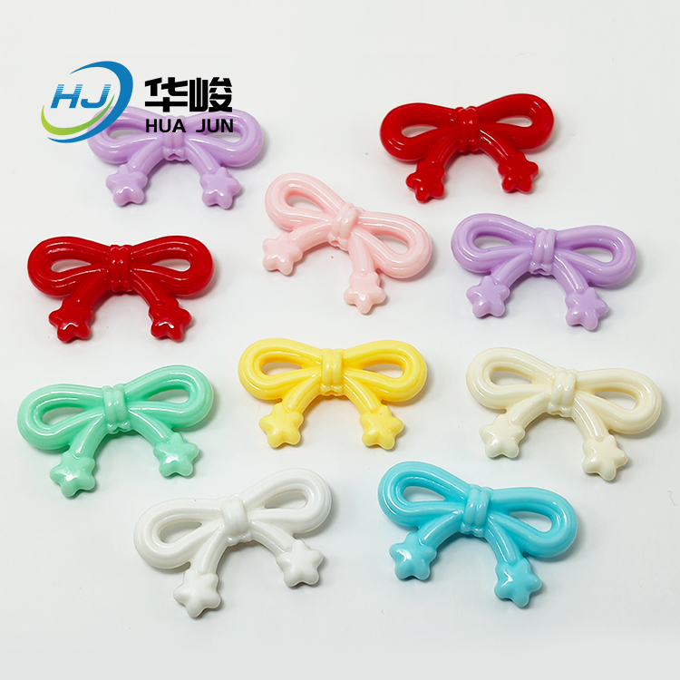 34*20MM Colored Acrylic Straight Hole Star Butterfly Bow Beads