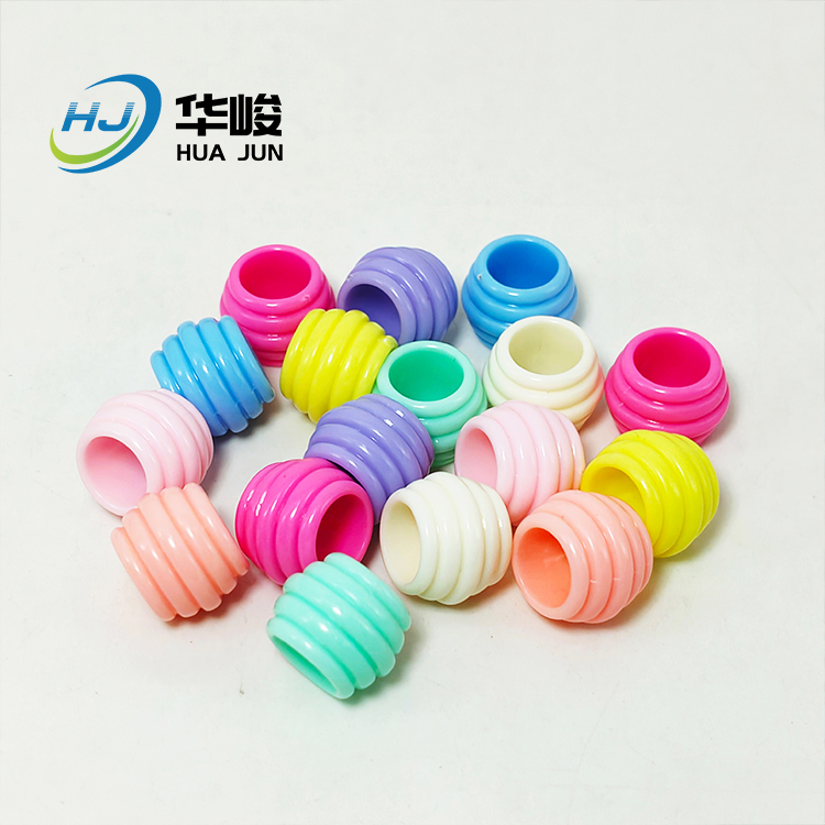 14*10mm Acrylic Large Hole Threaded Barrel Beads for Braided Hair And Shoe Laces