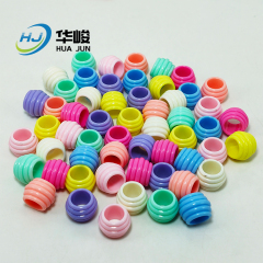 14*10mm Acrylic Large Hole Threaded Barrel Beads for Braided Hair And Shoe Laces