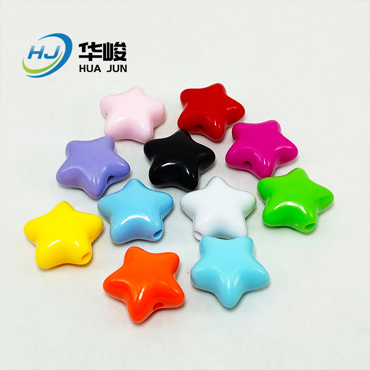 22*12MM Star Shape Opaque Color Acrylic Loose Beads For Jewelry Making