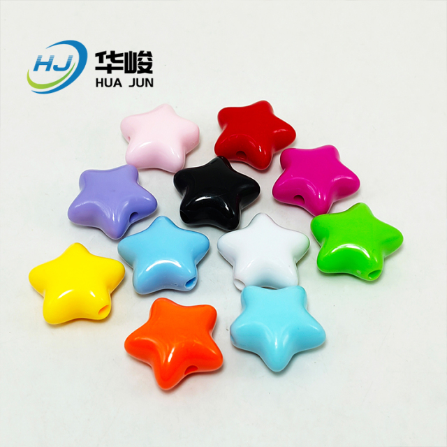 22*12MM Star Shape Opaque Color Acrylic Loose Beads For Jewelry Making