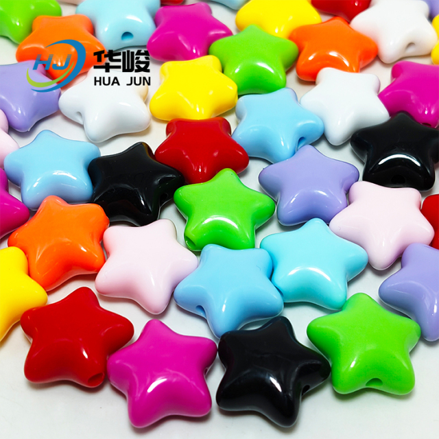 22*12MM Star Shape Opaque Color Acrylic Loose Beads For Jewelry Making