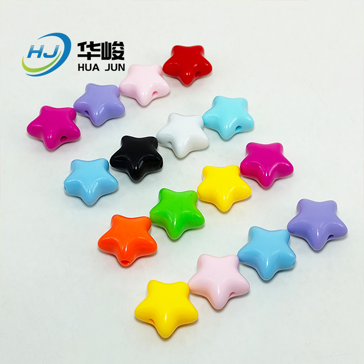 22*12MM Star Shape Opaque Color Acrylic Loose Beads For Jewelry Making