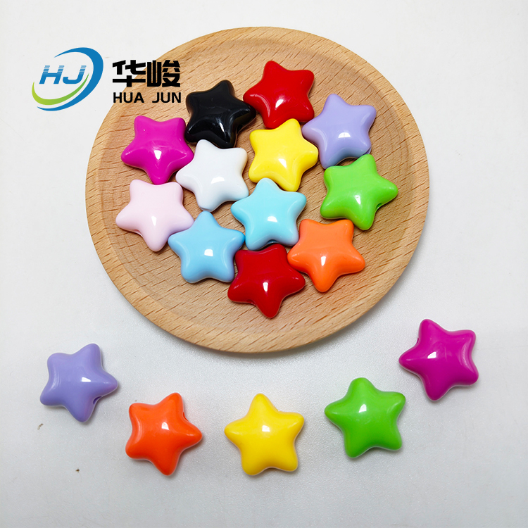 22*12MM Star Shape Opaque Color Acrylic Loose Beads For Jewelry Making