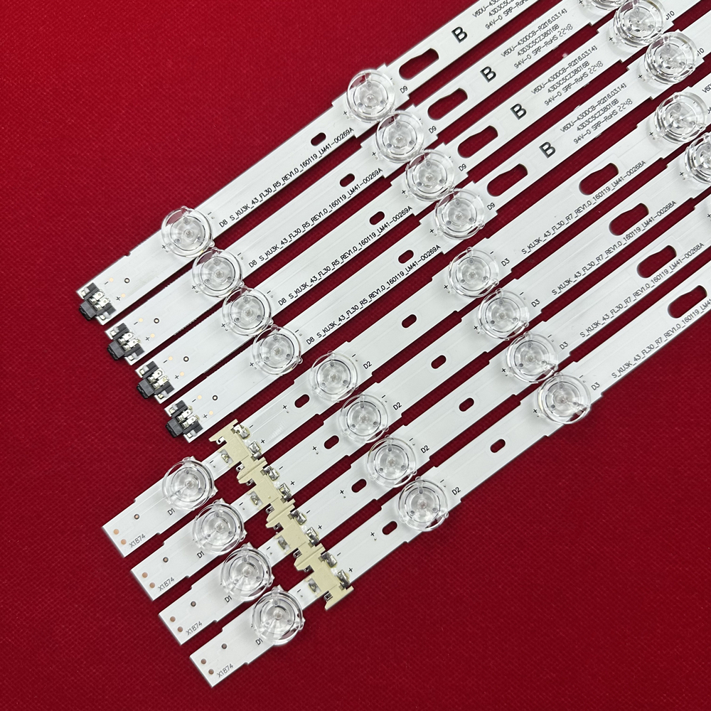 8Kits LED Backlight Strip(8)For UE43KU6000K UE43MU6105K UN43MU6300 UN43MU6290 UN43KU6290 UN43KU6270 UN43MU6100 UN43MU6103