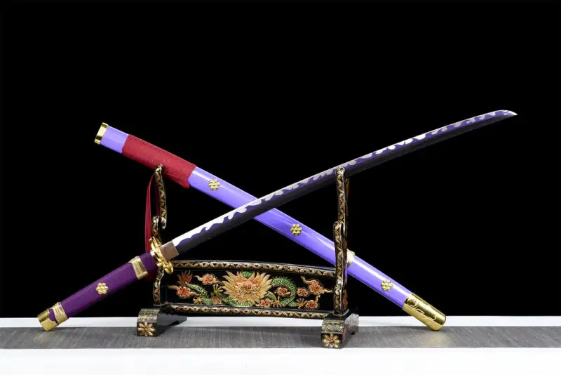 Purple Anime Sword,One Piece,Anime Cosplay,Japanese Samurai Sword,Real Handmade anime Katana,High-carbon steel,Full Tang