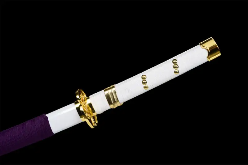 White Anime Sword,Purple Blade,One Piece,Anime Cosplay,Real Japanese Samurai Sword,Handmade anime Katana,High-carbon steel,Full Tang