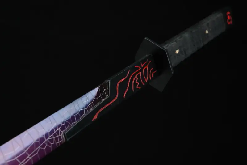 Magic Blade,Roasted Purple Blade,Thousand shard demon dagger,Handmade Chinese Sword,Tang-Horizontal Sword, High performance manganese steel, Longquan sword