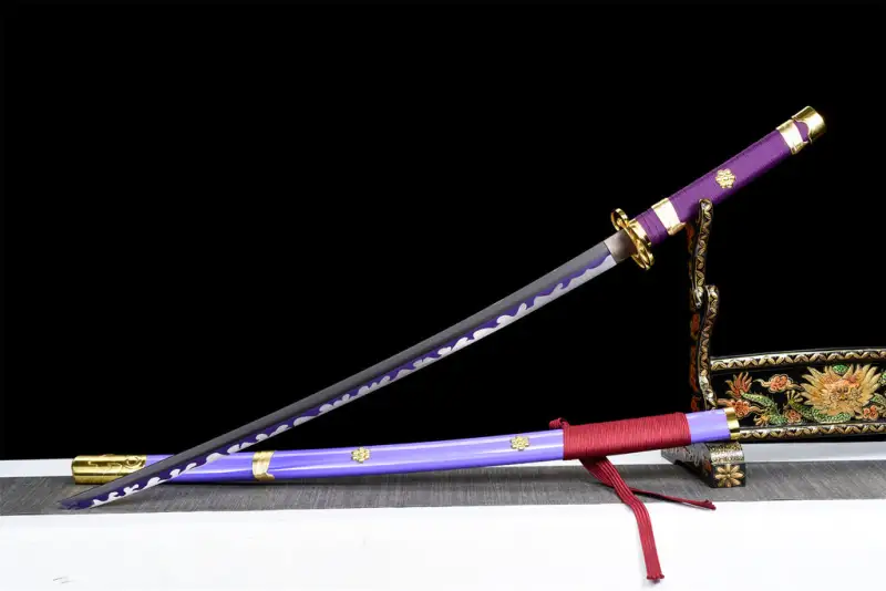 Purple Anime Sword,One Piece,Anime Cosplay,Japanese Samurai Sword,Real Handmade anime Katana,High-carbon steel,Full Tang
