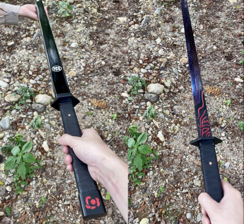 Magic Blade,Roasted Purple Blade,Thousand shard demon dagger,Handmade Chinese Sword,Tang-Horizontal Sword, High performance manganese steel, Longquan sword