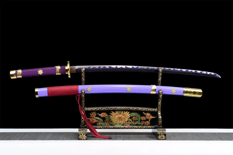 Purple Anime Sword,One Piece,Anime Cosplay,Japanese Samurai Sword,Real Handmade anime Katana,High-carbon steel,Full Tang