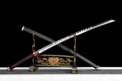Black Anime Sword,Katana Sharp,Real Japanese Samurai Sword,Handmade Anime Katana,Full Tang,High-carbon steel