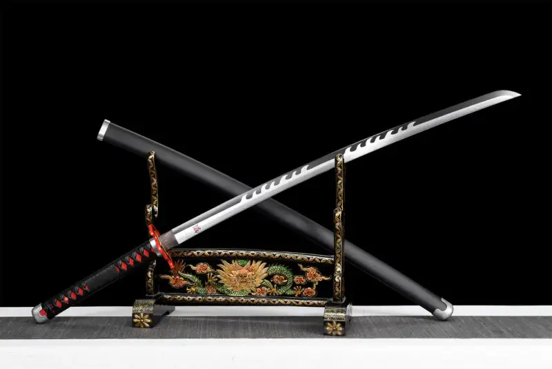 Black Anime Sword,Katana Sharp,Real Japanese Samurai Sword,Handmade Anime Katana,Full Tang,High-carbon steel
