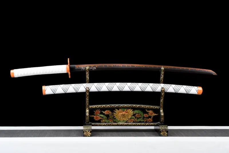 Demon Slayer Cosplay Anime Swords T10 Steel Clay Tempered with Hamon Handmade Katana Sword Real Japanese Samurai Sword