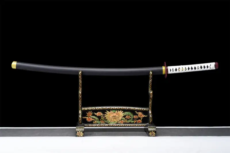 Anime Sword,Roasted Black Blade,Anime Cosplay,Japanese Samurai Sword,Real Handmade anime Katana,High-carbon steel,Full Tang