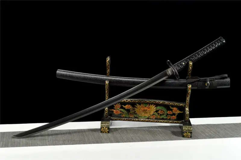 Handmade Deadpool Katana Set Black Double Ninja Katana Swords With Carrying Back Strap Real Japanese Samurai Sword Set High Manganese Steel