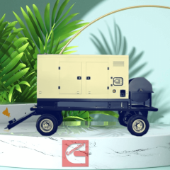 generator with four tyres trailer and cable