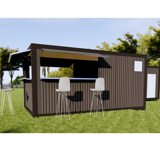 Pre Fabricated Coffee Shop Shipping Container House