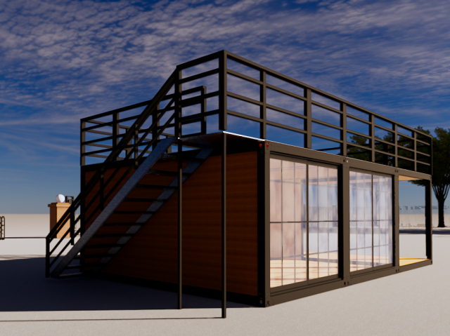 Pre Fabricated Coffee Shop Shipping Container House