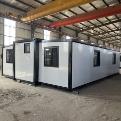 30ft Expandable House Black Frame White Walls