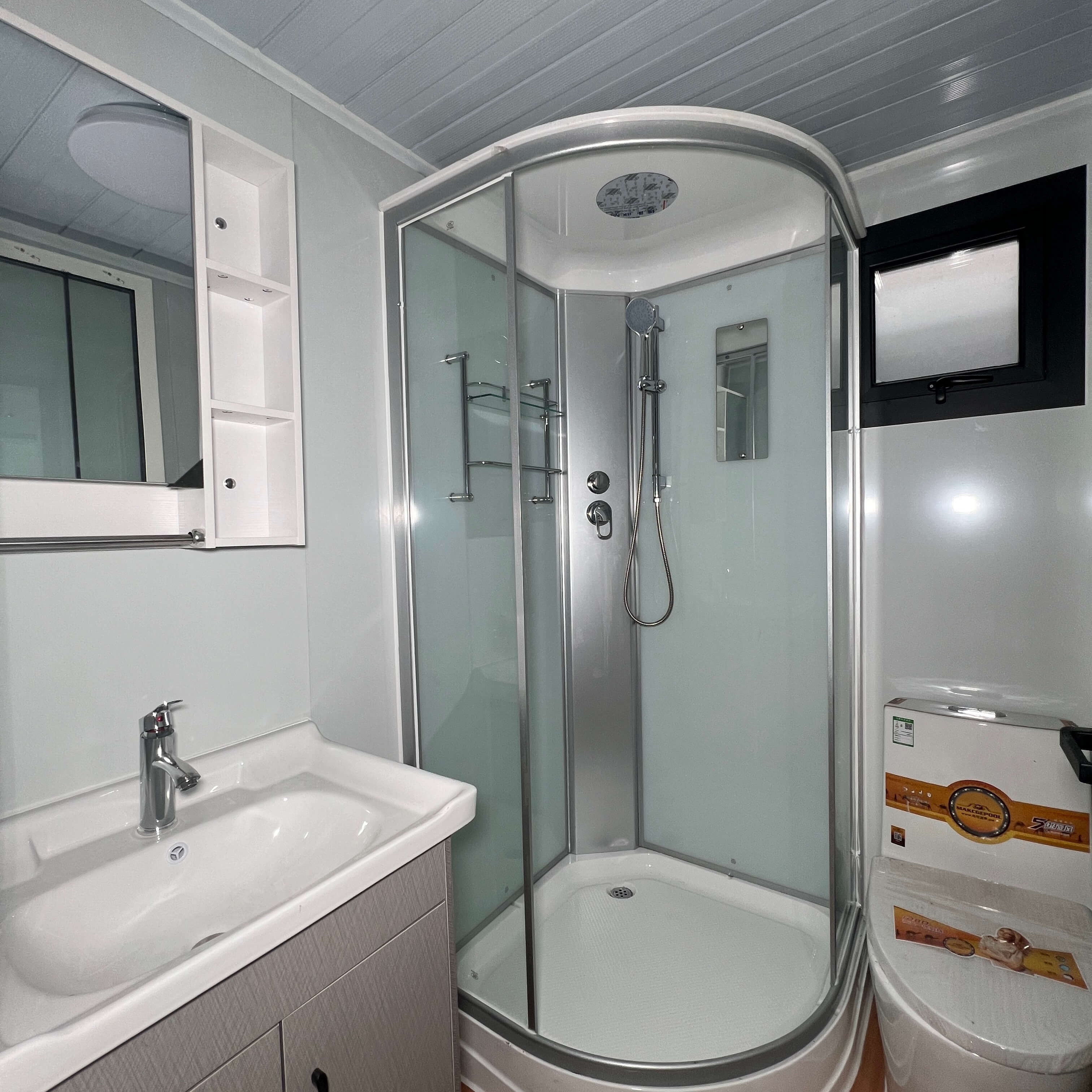 20ft Expandable House Gray Siding With Two Bedrooms And One Bathroom