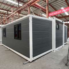 20ft Expandable House Gray Siding With Two Bedrooms And One Bathroom
