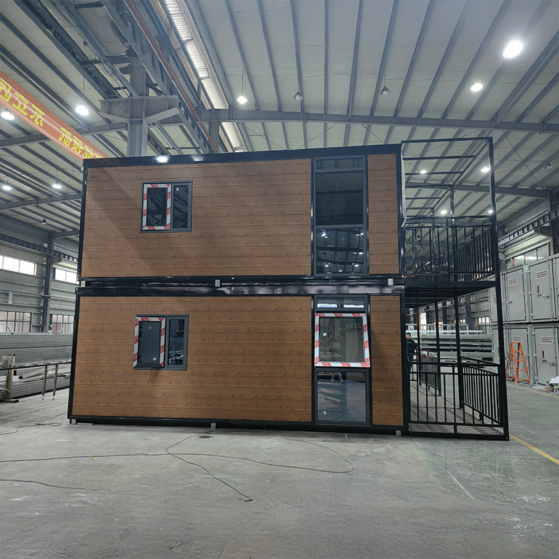 Double Flat Roof Expandable House With Built-In Spiral Staircase