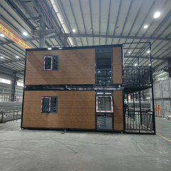 Double Flat Roof Expandable House With Built-In Spiral Staircase