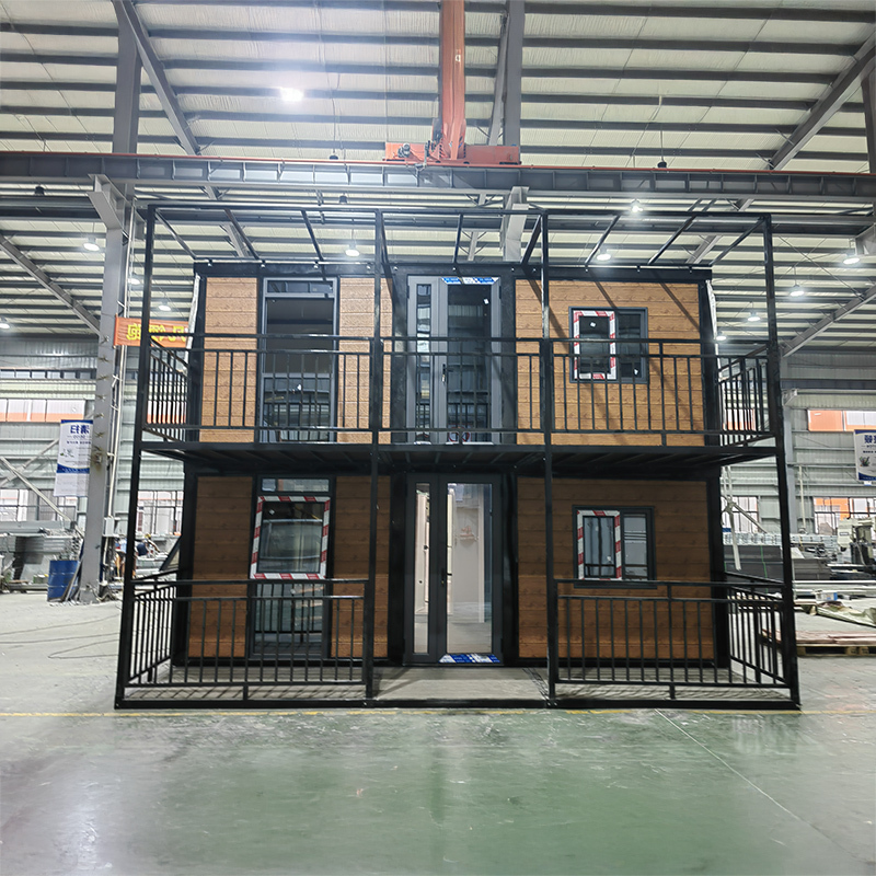 Double Flat Roof Expandable House With Built-In Spiral Staircase