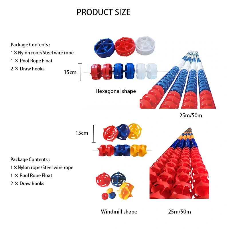 Floating Rope Lane Line - Nylon/Steel Wire Rope, Swimming Pool Divider ...
