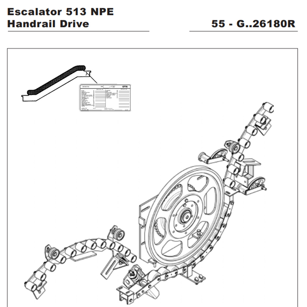 GAA26180R 513NPE Escalator Handrail Drive Assemble