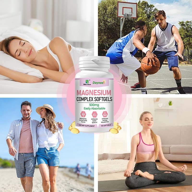 Daynee Magnesium Complex Softgels: 500mg Easily Absorbable for Wellness