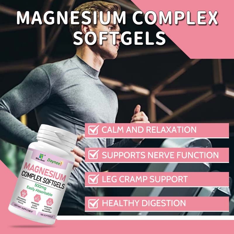 Daynee Magnesium Complex Softgels: 500mg Easily Absorbable for Wellness