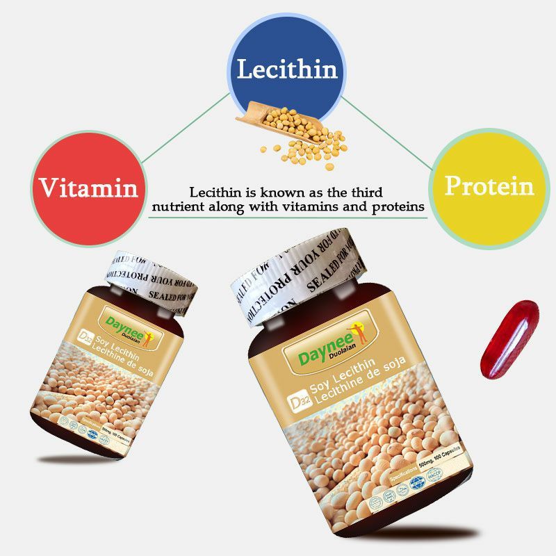 Organic Soy Lecithin Capsule Supplements with Vitamin E Soft