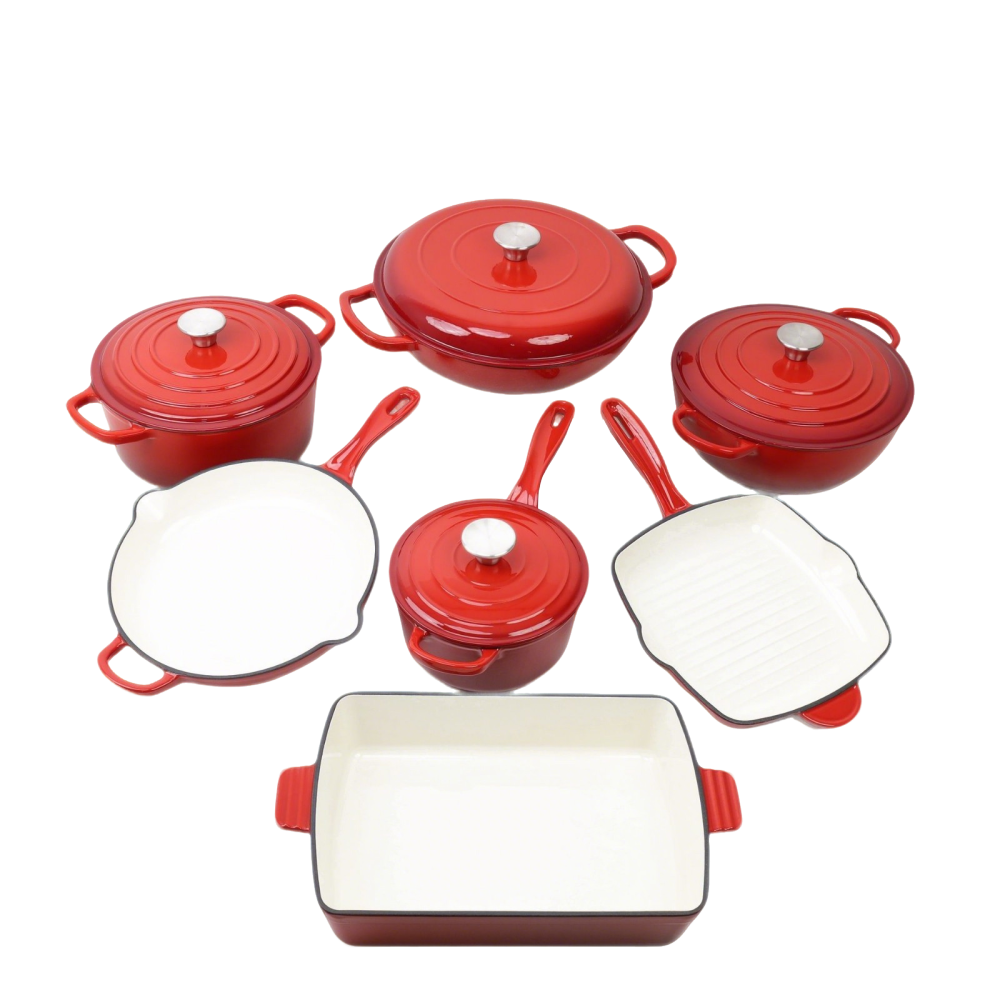 Enameled Cast Iron Pot - Durable & Safe Enamel Coated Dutch Oven for All Cooking Surfaces