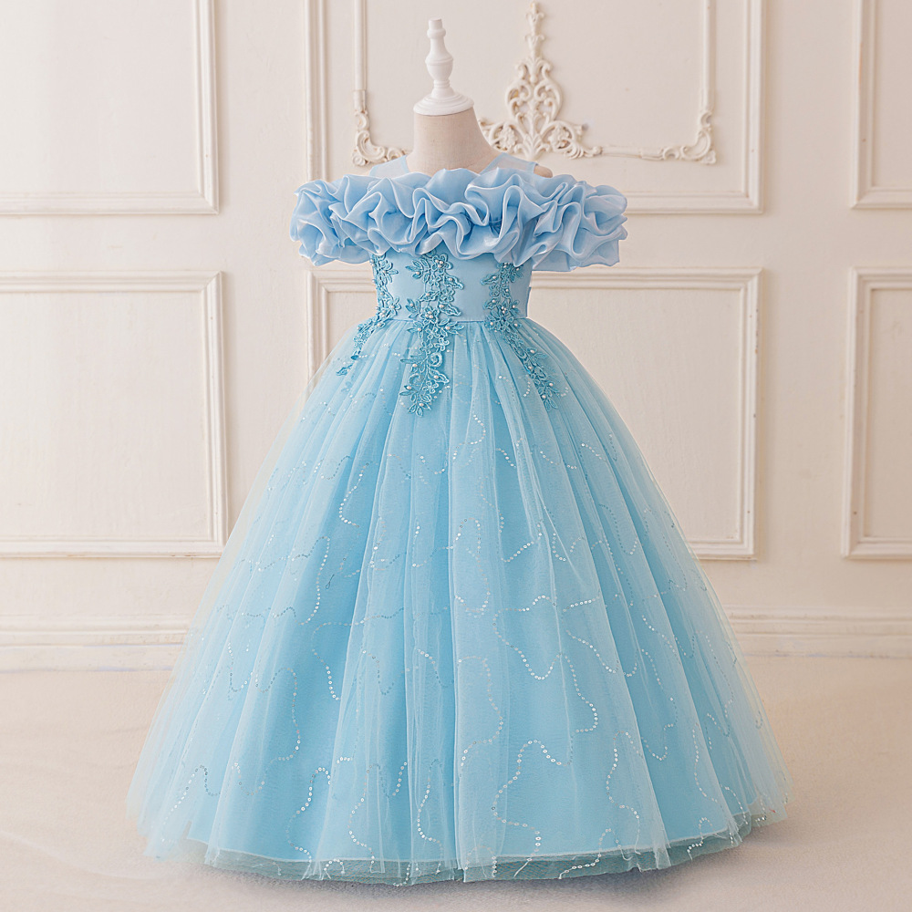 Elegant Kids' Tulle Dresses with Intricate Details for Special Occasions