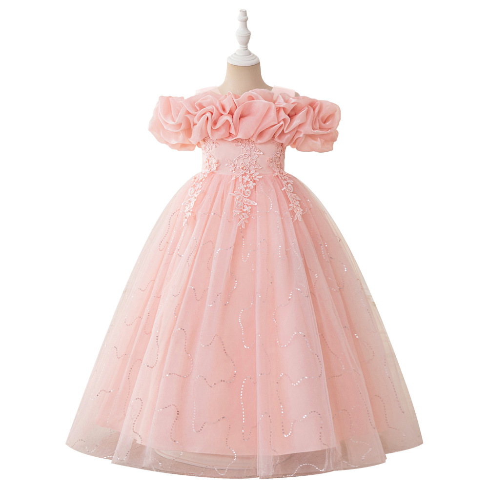 Elegant Kids' Tulle Dresses with Intricate Details for Special Occasions