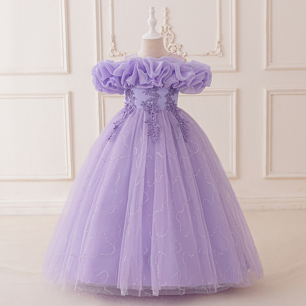 Elegant Kids' Tulle Dresses with Intricate Details for Special Occasions