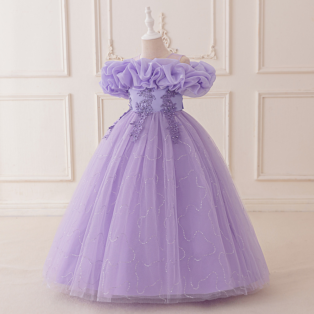 Elegant Kids' Tulle Dresses with Intricate Details for Special Occasions