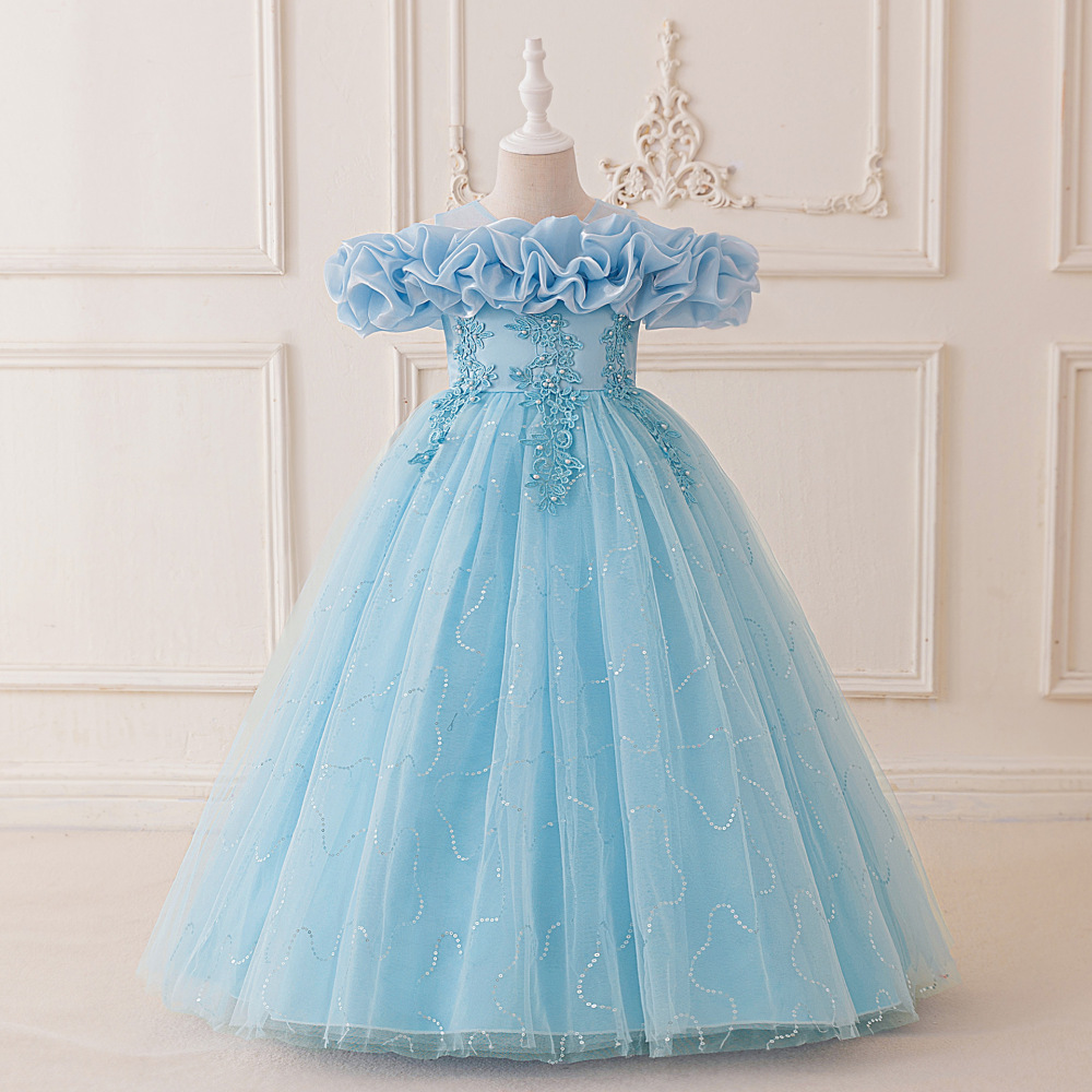 Elegant Kids' Tulle Dresses with Intricate Details for Special Occasions