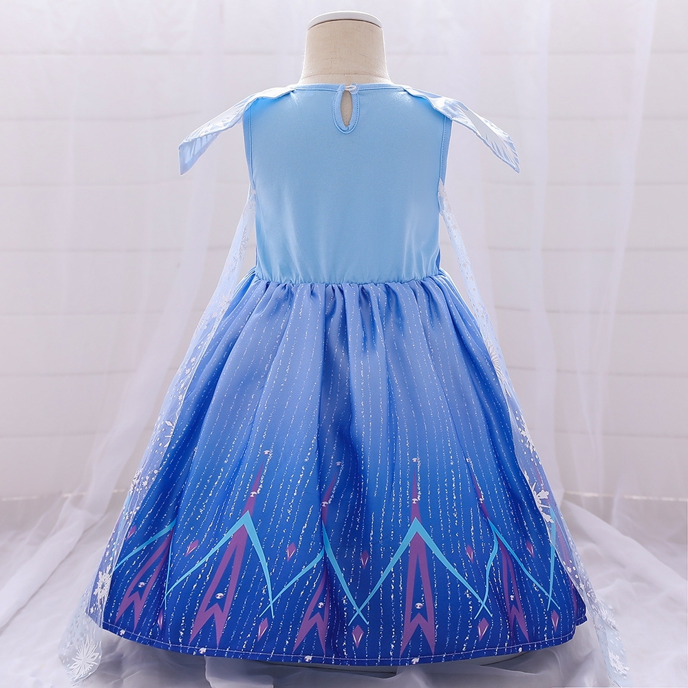 Enchanting Fairy Tale Dresses for Girls - Snowflake & Geometric Patterns, Tulle & Mesh Layers, Elastic Waistbands for Special Occasions