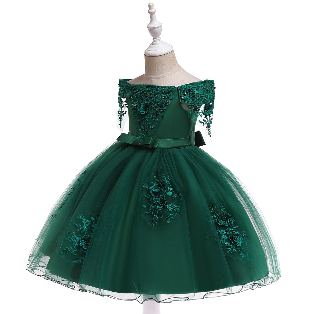 Elegant Children's Princess Dresses: Lace & Pearl Embroidery, Tulle Skirts & Pastel Hues | Whimsical Special Occasion Attire for Girls