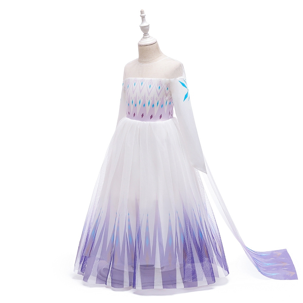 Enchanting Gradient Ice & Lavender Children's Dresses: Sheer Tulle Skirts, Geometric Patterns & Pearl Embellishments for Special Occasions