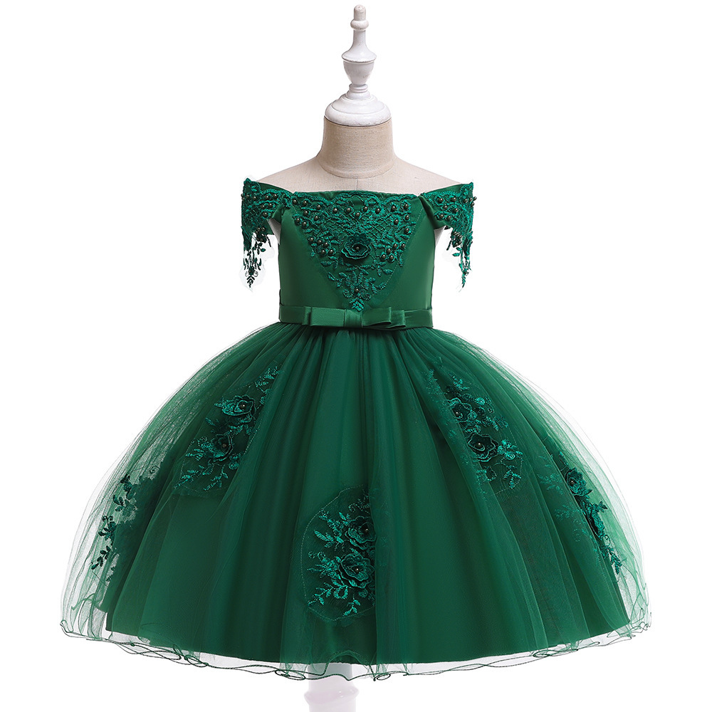 Elegant Children's Princess Dresses: Lace & Pearl Embroidery, Tulle Skirts & Pastel Hues | Whimsical Special Occasion Attire for Girls