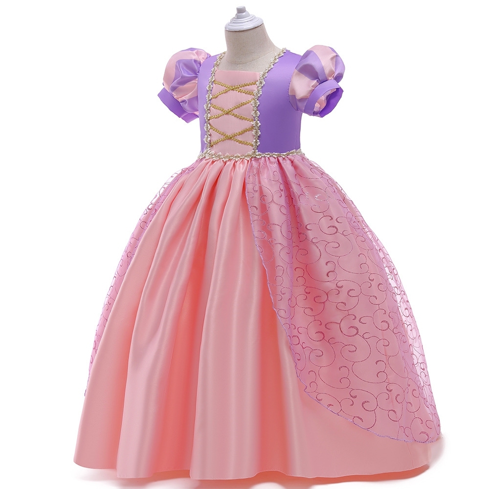 Elegant  Pink & Purple Princess Dresses for Girls: Glitter Embroidery, Tulle Skirts & Satin Details | Whimsical Special Occasion Attire